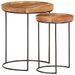 Ensemble de table basse 2 pcs Bois d'acacia massif et acier - Photo n°12