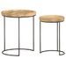 Ensemble de table basse 2 pcs Bois de manguier massif et acier - Photo n°3