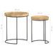 Ensemble de table basse 2 pcs Bois de manguier massif et acier - Photo n°9