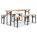 Ensemble de tables à bière pliantes 3 pcs bois massif de sapin - Photo n°1