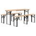 Ensemble de tables à bière pliantes 3 pcs bois massif de sapin - Photo n°3