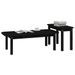 Ensemble de tables basses 2 pcs Noir Bois massif de pin - Photo n°4