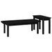 Ensemble de tables basses 2 pcs Noir Bois massif de pin - Photo n°5