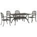 Ensemble manger de jardin 5 pcs bronze aluminium coulé - Photo n°1