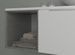 Ensemble meuble de salle de bain 1 tiroir blanc et chêne pierre grise et miroir Catan L 135 cm - Photo n°2