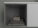 Ensemble meuble de salle de bain 1 tiroir blanc et chêne pierre grise et miroir Catan L 135 cm - Photo n°3