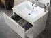 Ensemble meuble de salle de bain 1 tiroir laqué blanc brillant et miroir lumineux Noe L 60 cm - Photo n°2
