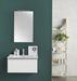 Ensemble meuble de salle de bain 1 tiroir laqué blanc mat et miroir lumineux Teph L 70 cm - Photo n°1