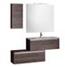 Ensemble meuble de salle de bain 2 tiroirs 1 armoire bois foncé et miroir à LED Teph L 150 cm - Photo n°6