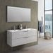 Ensemble meuble de salle de bain 2 tiroirs blanc double vasque et miroir lumineux Olo L 120 cm - Photo n°1