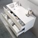 Ensemble meuble de salle de bain 2 tiroirs bois blanc et miroir à LED Goa L 120 cm - Photo n°2