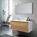 Ensemble meuble de salle de bain 2 tiroirs laqué blanc et chêne et miroir à LED Goa L 120 cm - Photo n°1
