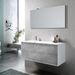 Ensemble meuble de salle de bain 2 tiroirs laqué blanc et effet béton et miroir à LED Goa L 120 cm - Photo n°1