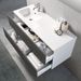 Ensemble meuble de salle de bain 2 tiroirs laqué blanc et gris oxyde et miroir à LED Goa L 120 cm - Photo n°2