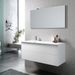 Ensemble meuble de salle de bain 2 tiroirs laqué blanc et miroir à LED Goa L 120 cm - Photo n°1