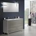 Ensemble meuble de salle de bain 3 tiroirs bois blanc et gris et miroir à LED Lago L 120 cm 2 - Photo n°1