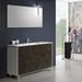 Ensemble meuble de salle de bain 3 tiroirs bois blanc et gris oxyde et miroir à LED Lago L 120 cm 2 - Photo n°1