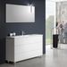 Ensemble meuble de salle de bain 3 tiroirs bois blanc et miroir à LED Lago L 120 cm - Photo n°1