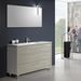 Ensemble meuble de salle de bain 3 tiroirs bois blanc et beige et miroir à LED Lago L 120 cm 2 - Photo n°1