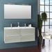 Ensemble meuble de salle de bain 4 tiroirs bois beige et miroir à LED Malo L 120 cm - Photo n°1