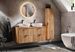 Ensemble meuble de salle de bain ADEL OAK 120 cm avec double vasque, colonne et miroir LED – Chêne Wotan - Photo n°1