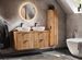Ensemble meuble de salle de bain ADEL OAK 120 cm avec double vasque, colonne et miroir LED – Chêne Wotan - Photo n°1