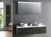 Ensemble meuble de salle de bain gris oxyde 2 tiroirs double vasque et miroir lumineux Teph L 140 cm - Photo n°1