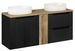 Ensemble meuble salle de bain 140cm NOVA suspendu – Double vasque ovale blanche, plan et rangements - Photo n°1