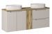 Ensemble meuble salle de bain 140 cm NOVA suspendu – Double vasque ovale blanche avec plan et rangements - Photo n°1