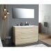 Ensemble Meuble salle de bain L 120 - Vasque + 3 tiroirs + miroir - Décor bois - ZOOM - Photo n°2