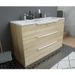 Ensemble Meuble salle de bain L 120 - Vasque + 3 tiroirs + miroir - Décor bois - ZOOM - Photo n°6