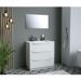 Ensemble Meuble salle de bain sur socle L 80 - Vasque + 3 tiroirs + miroir - Blanc - ZOOM - Photo n°2