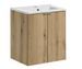 Ensemble meuble salle de bain suspendu 2 portes avec vasque encastrée NOVA OAK - Photo n°1