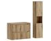 Ensemble meuble salle de bain suspendu NOVA Chêne naturel 80 cm avec colonne de rangement - Photo n°1