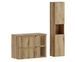Ensemble meuble salle de bain suspendu NOVA Chêne naturel 80 cm avec colonne de rangement - Photo n°1