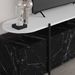 Ensemble meuble TV 4 portes et 2 étagères murales bois blanc et noir effet marbre Kusta 160 cm - Photo n°5