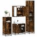 Ensemble meubles salle de bain 4 pcs chêne fumé bois ingénierie - Photo n°1