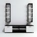 Ensemble modulable meuble TV avec bibliothèque et étagère bois blanc et noir Likaz 180 cm - Photo n°4