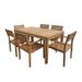 Ensemble repas de jardin 6 personnes - table 160x90cm et 6 fauteuils - Bois Acacia - Photo n°1