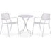 Ensemble repas de jardin ou balcon - Set bistrot table avec 2 fauteuils - Ø 60 x 70 cm - Blanc - Photo n°2