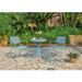 Ensemble repas de jardin ou balcon - Set bistrot table avec 2 fauteuils - Table : 60 x 70 cm, fauteuils : 54 x 64 x 77 cm - Bleu - Photo n°2