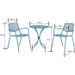 Ensemble repas de jardin ou balcon - Set bistrot table avec 2 fauteuils - Table : 60 x 70 cm, fauteuils : 54 x 64 x 77 cm - Bleu - Photo n°3