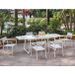 Ensemble repas de jardin - table extensible 160-240 cm et 6 fauteuils - Structure aluminium - Blanc - Photo n°1