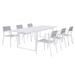 Ensemble repas de jardin - table extensible 160-240 cm et 6 fauteuils - Structure aluminium - Blanc - Photo n°2