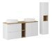 Ensemble salle de bain 170 cm double vasque ovale blanche NOVA avec meubles suspendus et colonne - Photo n°1