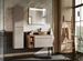 Ensemble salle de bain EMBLEMATIC 100 cm – Meuble vasque, étagère, colonne, miroir & éclairage LED – Taupe et chêne naturel - Photo n°1