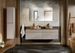 Ensemble salle de bain EMBLEMATIC 160 cm – Double vasque, colonne, miroir et LED – Taupe et chêne naturel - Photo n°1