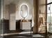 Ensemble salle de bain EMBLEMATIC 60 cm – Meuble vasque, colonne suspendue et miroir LED – Taupe et chêne naturel - Photo n°1