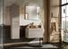 Ensemble salle de bain EMBLEMATIC 80 cm – Meuble vasque, colonne, miroir & éclairage LED – Taupe et chêne naturel - Photo n°1