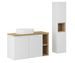 Ensemble salle de bain suspendu NOVA blanc 100 cm – Vasque, colonne et rangements - Photo n°1